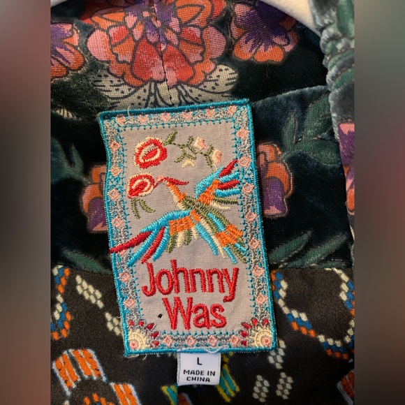 Johnny Was unstructured embossed velour blazer - Picture 2 of 8